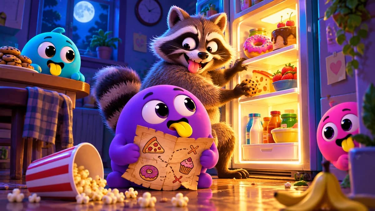 What kind of raccoon are you in front of the fridge?